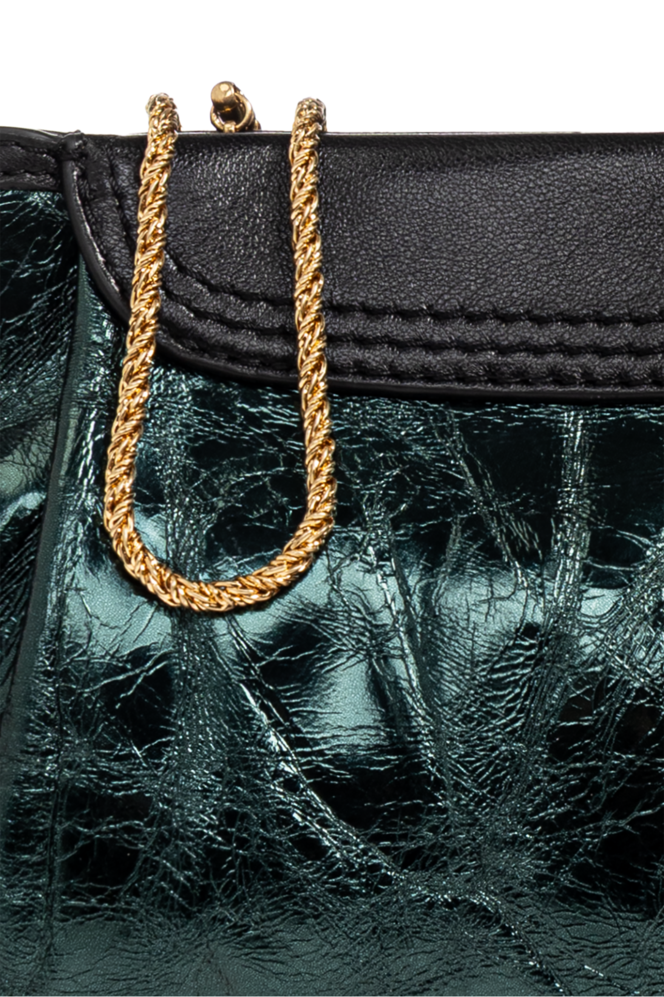 Dries Van Noten Leather bag with a metallic finish | Women's | Vitkac